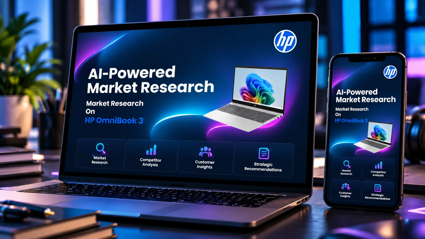 AI-Powered HP Market Research Mockup