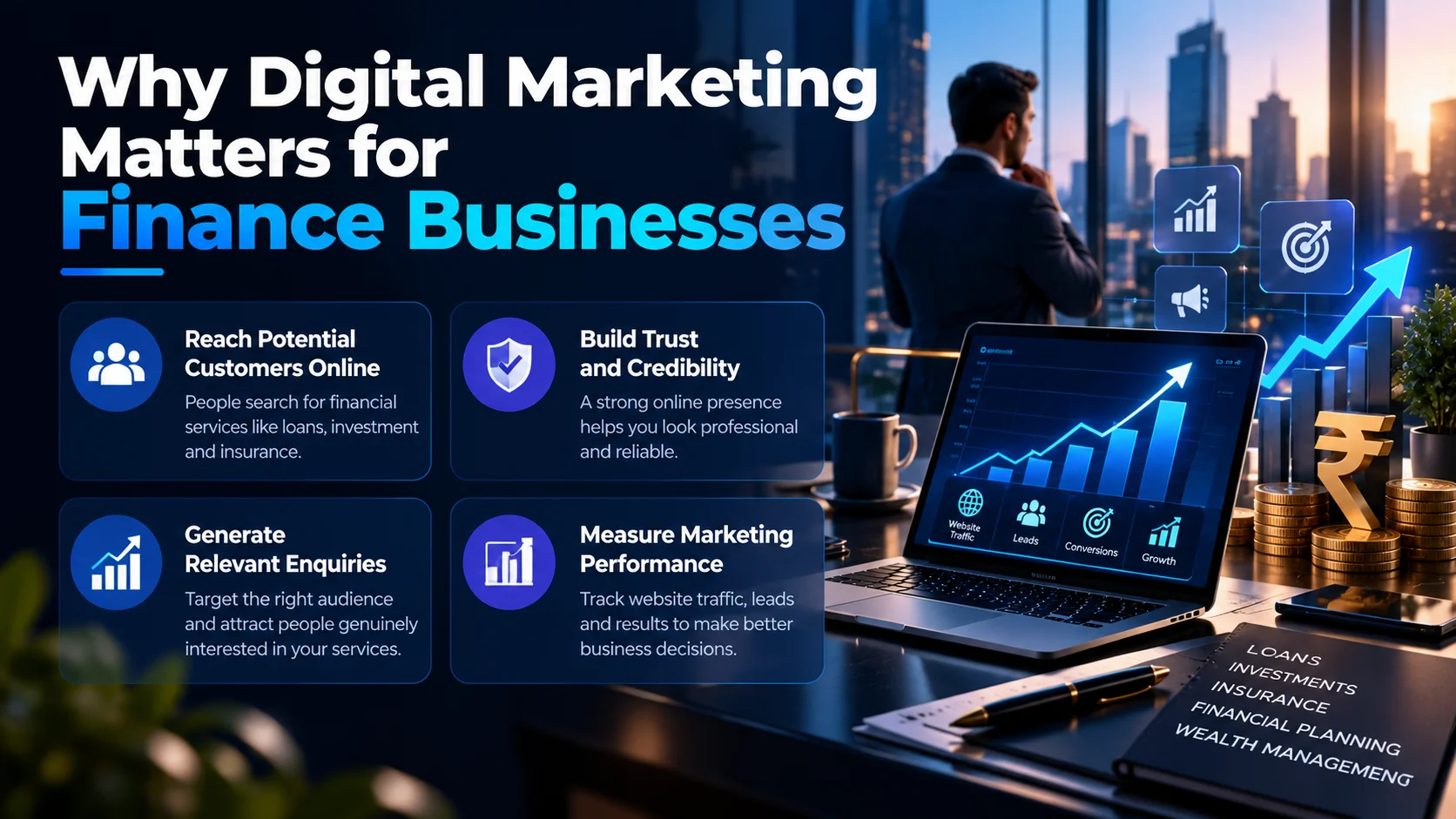 Why digital marketing matters for finance businesses to build trust, reach customers, and generate enquiries
